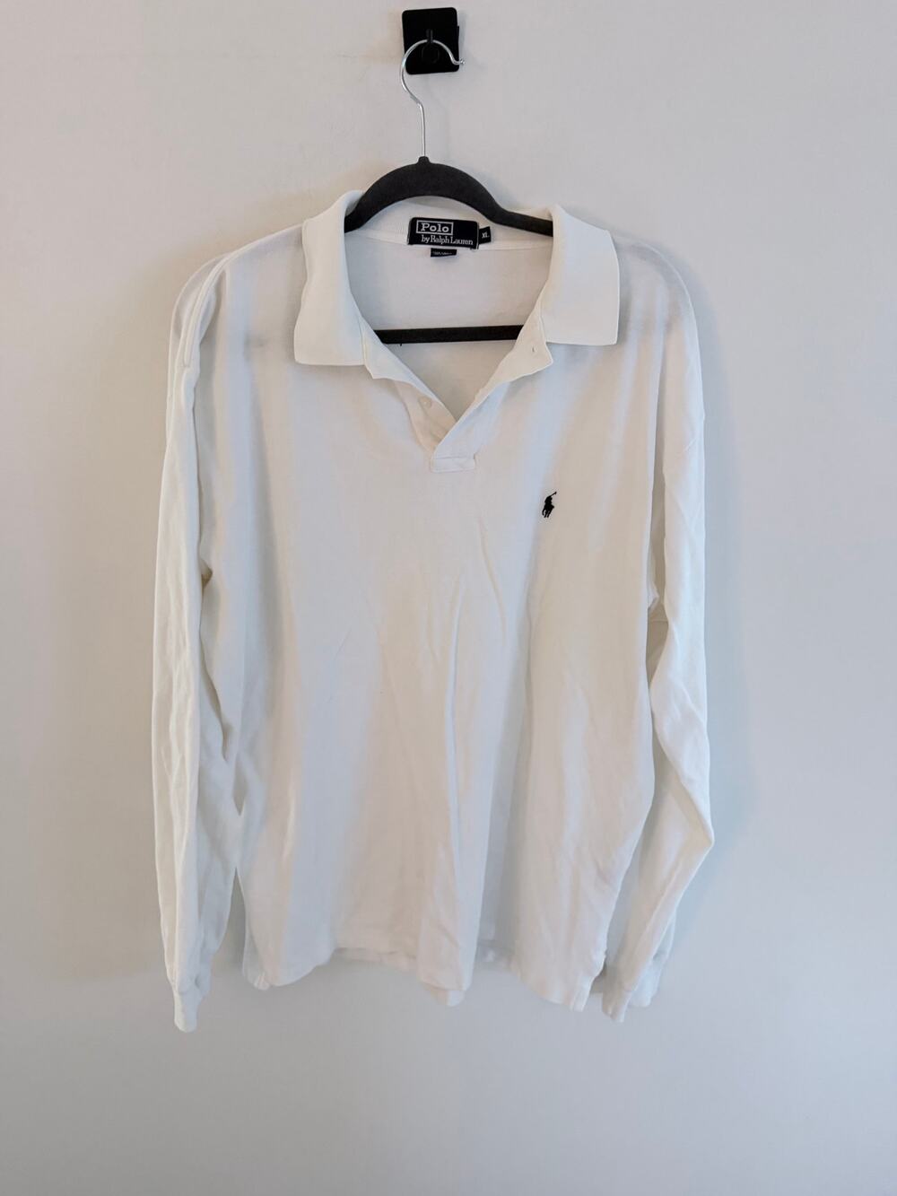 Polo Ralph Lauren 100% Cotton White Long-Sleeve Polo-Size XL
